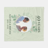 Couverture Polaire Couronne de Feuilles et de baies Blanche polaire (Devant (Horizontal))