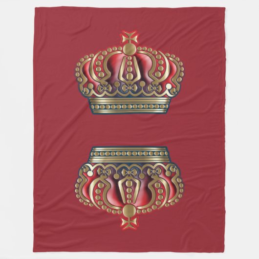 Couverture Polaire Couronne de la Croix Royale - Bleu Or (Devant)