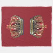Couverture Polaire Couronne de la Croix Royale - Bleu Or (Devant (Horizontal))