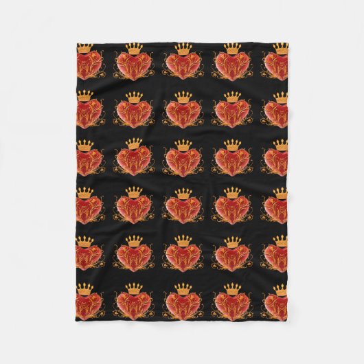 Couverture Polaire Couronne Filigree Heart Fleece Blanket (Devant)
