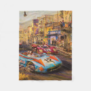 Couverture Polaire Course automobile Vintage