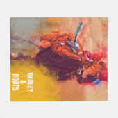 Couverture Polaire Course de chevaux personnalisée Nom personnalisé C (Devant (Horizontal))