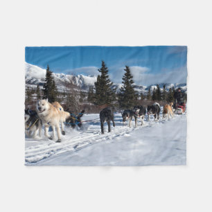 Couverture Polaire Course enrouée de traîneau de chien de l'Alaska