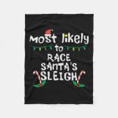 Couverture Polaire Course la plus probable Père Noël Sleigh Noël Noël (Devant)