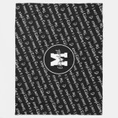 Couverture Polaire court de tennis mon endroit heureux noir blanc (Devant)