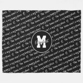 Couverture Polaire court de tennis mon endroit heureux noir blanc (Devant (Horizontal))