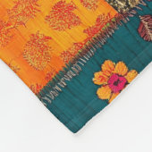 Couverture Polaire Courtepoint Patchwork Vibrant avec Florales Classi (Coin)