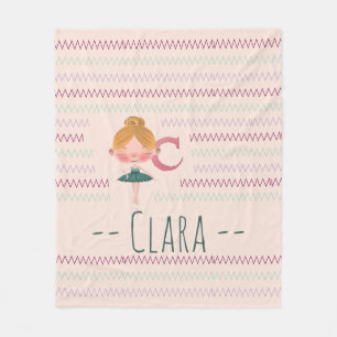 Couverture Polaire Coussin Blush Rose Ballerine Monogramme C