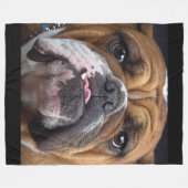 Couverture Polaire Coussin de jet de Bouledogue Anglais (Devant (Horizontal))