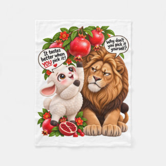 Couverture Polaire Coussin de jet de grenade de lion et d'agneau drôl
