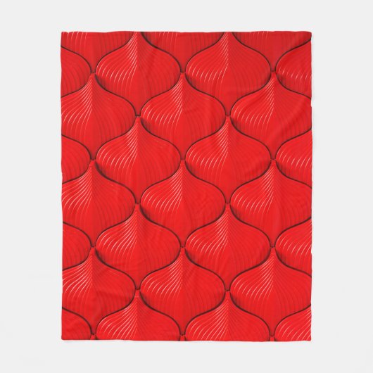 Couverture Polaire Coussin rouge texture cuir (Devant)