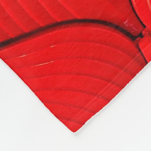 Couverture Polaire Coussin rouge texture cuir (Coin)