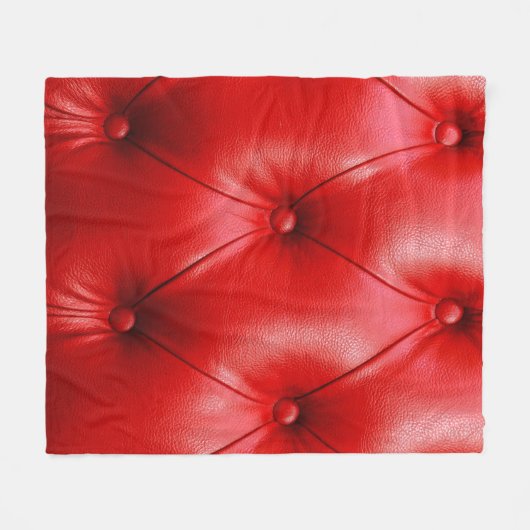 Couverture Polaire Coussin rouge texture cuir (Devant (Horizontal))