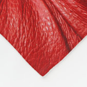 Couverture Polaire Coussin rouge texture cuir (Coin)
