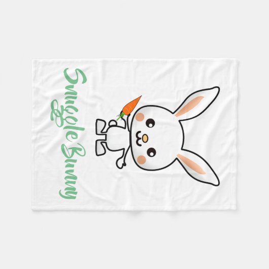 Couverture Polaire Cousu Bunny Kawaii personnalisé (Devant (Horizontal))