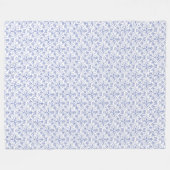 Couverture Polaire Coutume Pervent bleu sur blanc Décoratif Floral (Devant (Horizontal))