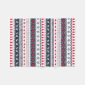 Couverture Polaire Coutume rouge de motif de marine folklorique (Devant (Horizontal))