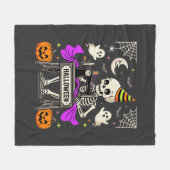 Couverture Polaire Couture de squelette d'Halloween Citrouille fantôm (Devant (Horizontal))