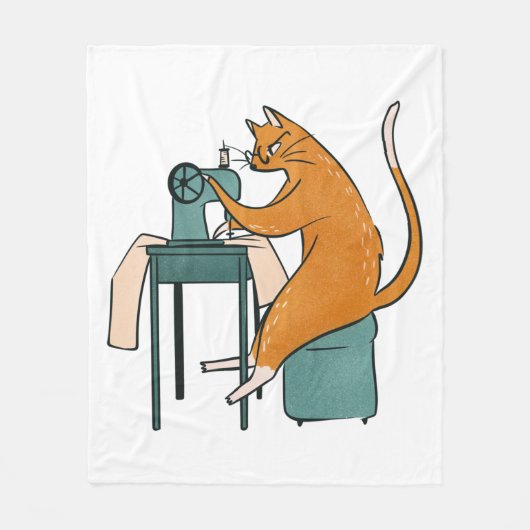 Couverture Polaire Couture vintage de chat (Devant)