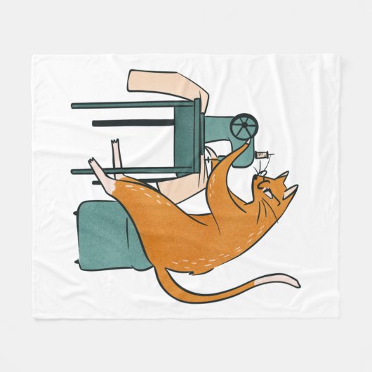 Couverture Polaire Couture vintage de chat (Devant (Horizontal))