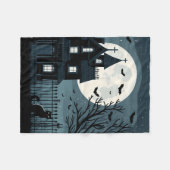 Couverture Polaire Couvercle de chat ombre Halloween (Devant (Horizontal))