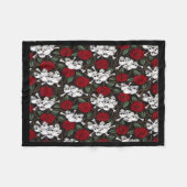 Couverture Polaire Couverture/crânes et roses d'ouatine (Devant (Horizontal))