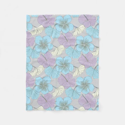 Couverture Polaire « Couverture en molleton fleuri pastel » (Devant)