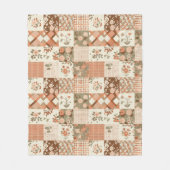 Couverture Polaire Couvre-lit en terre cuite et patchwork de gingham (Devant)