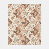 Couverture Polaire Couvre-lit en terre cuite et patchwork de gingham (Devant)