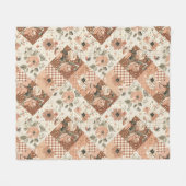 Couverture Polaire Couvre-lit en terre cuite et patchwork de gingham (Devant (Horizontal))