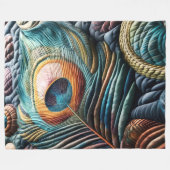 Couverture Polaire Couvre-pièce en cuir Peacock Abstrait (Devant (Horizontal))
