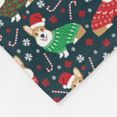 Couverture Polaire Couvre-toison de Noël de Corgi (Coin)