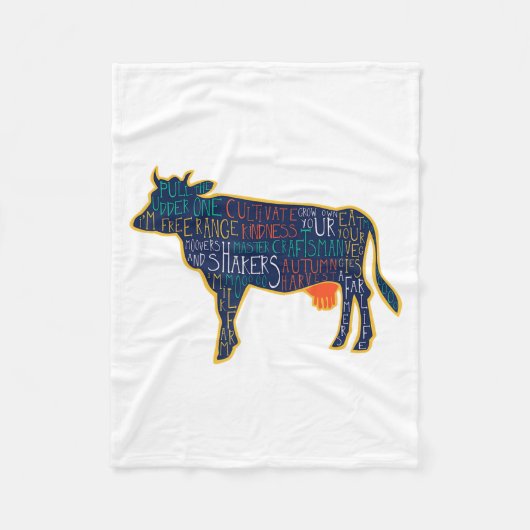 Couverture Polaire Cow Silhouette Tygraphy Phrases Heifer Fun Chris (Devant)