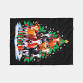 Couverture Polaire Cow Tree Christmas Cow Lover Xmas Squad Men Women (Devant (Horizontal))