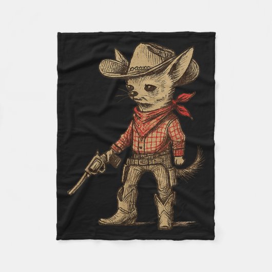Couverture Polaire Cowboy Chihuahua Funny Western Cowboy Dog Lover (Devant)