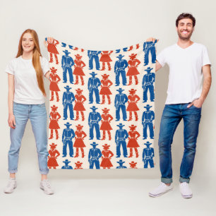 Couverture Polaire Cowboy & Cowgirl Americana