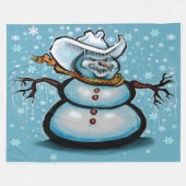 Couverture Polaire Cowboy d'hiver (Devant (Horizontal))