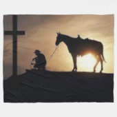 Couverture Polaire COWBOY et CHEVAL (Devant (Horizontal))