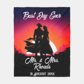 Couverture Polaire Cowboy et mariée au Mariage Sundown (Devant)