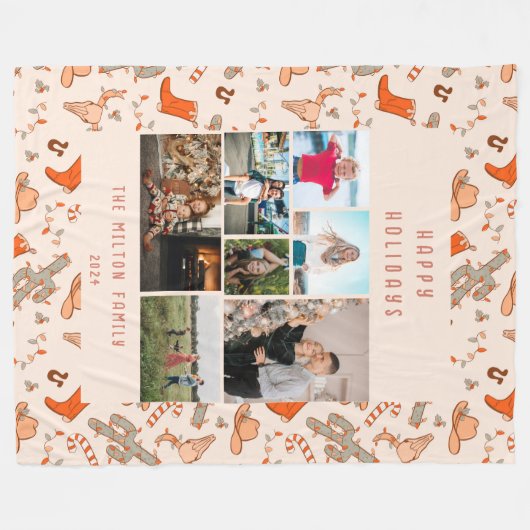 Couverture Polaire Cowboy Holiday Multiples photos (Devant (Horizontal))