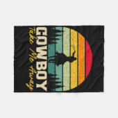 Couverture Polaire Cowboy Me Emway Western Rodeo Horseck Riding 1 (Devant (Horizontal))