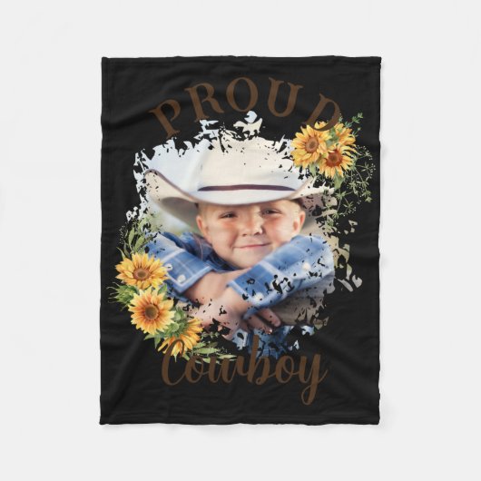 Couverture Polaire Cowboy Photo Text Sunflower Accent T Shirt (Devant)