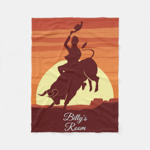 Couverture Polaire Cowboy Rodeo de Bull Riding