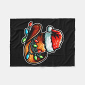 Couverture Polaire Cowboy Santa Hat Xmas Reindeer Rodeo Christmas In (Devant (Horizontal))