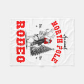Couverture Polaire Cowboy Santa Riding Reindeer North Le Rodeo Christ (Devant (Horizontal))