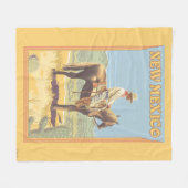 Couverture Polaire Cowboy (vue de côté) Nouveau Mexique (Devant (Horizontal))