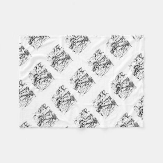 Couverture Polaire Coyote Pups (Devant (Horizontal))