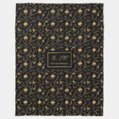 Couverture Polaire Cozy black and gold watercolor custom Christmas (Devant)