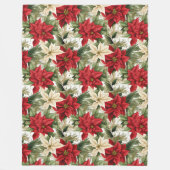 Couverture Polaire Cozy Christmas Blanket Red Floral Living Accent (Devant)