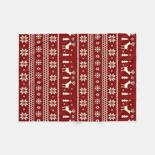 Couverture Polaire Cozy Christmas Knit Pattern Blanket (Devant (Horizontal))